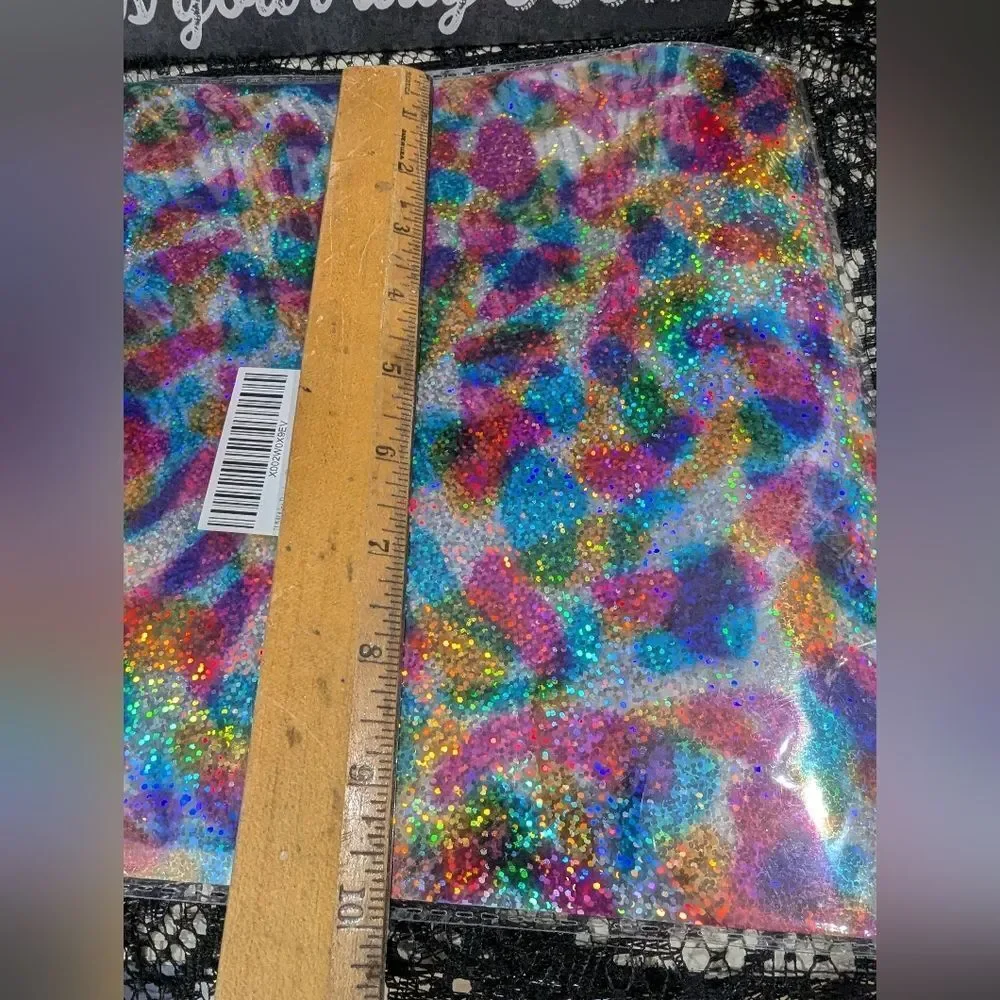 💎2/25 Holographic Rainbow Glitter Heat Transfer Vinyl 12x10 In - 6 Sheets Total